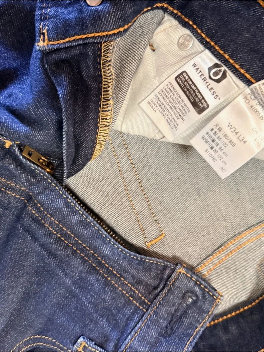 Levi's 511 Slim Straight Jeans in Blue with Tan Patch